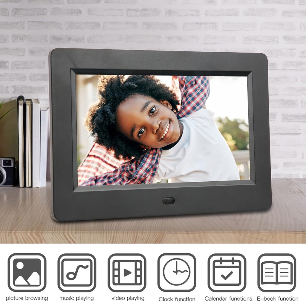 7 Inch 800*480 HD Digital Photo Frame Screen Multiple Languages Screens Ratio 16:9(black  )
