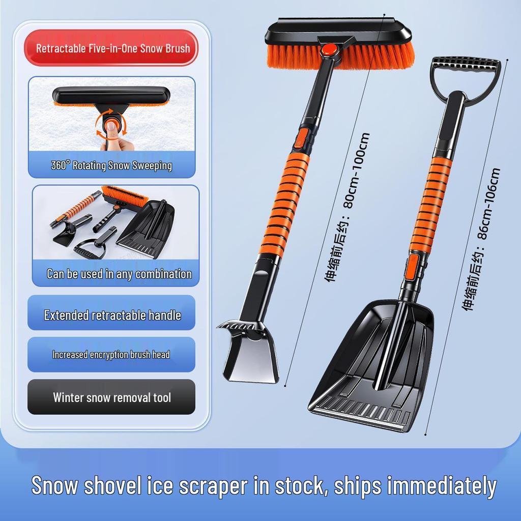 Car Snow Shovel - New Model for Easy Frost Removal and Storage