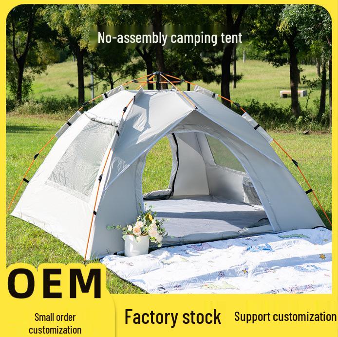 Automatic Outdoor Folding Camping Tent with Silver Coating - Rainproof and Durable