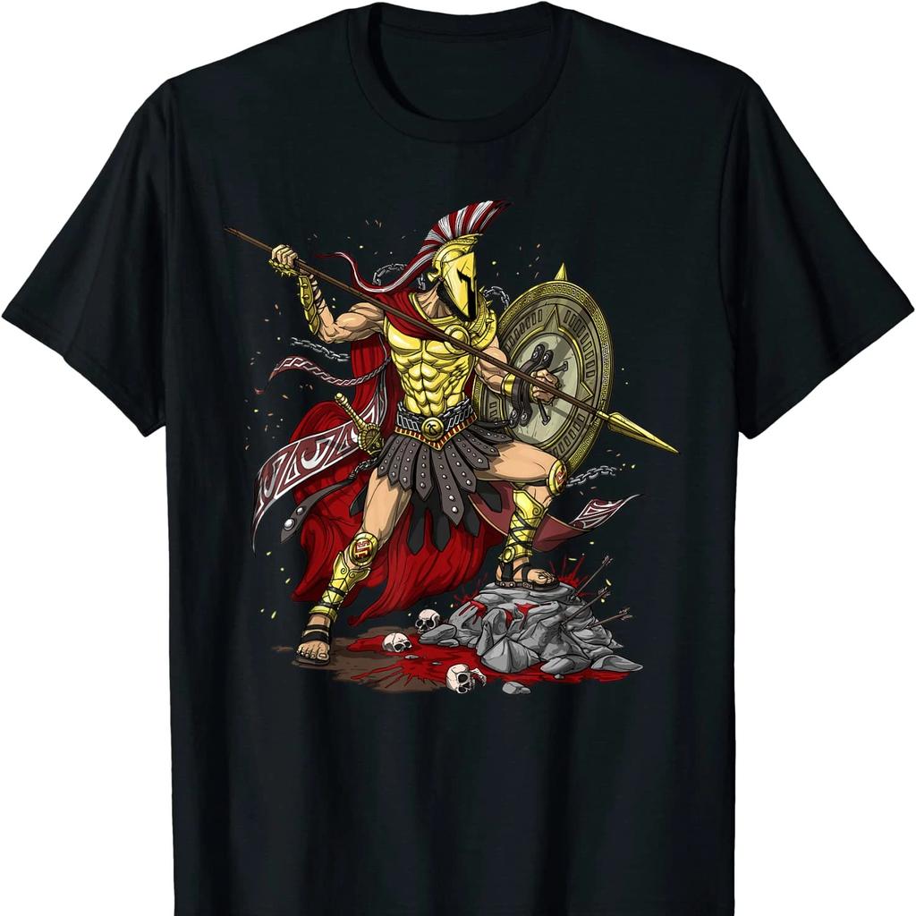 Gods of War Ares Ancient Greek Mythology Spartan Warrior TShirt Short Sleeve Casual 100 Cotton ONeck Mens Tshirt Size S3XL