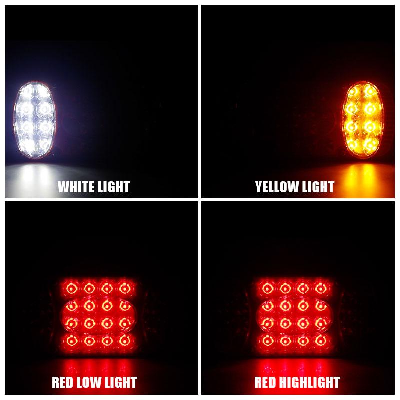 Pair 32LED Car Truck Tail Light Rear Stop Brake Light Turn Signal Indicator Reverse Taillight For Trailer Truck Lorry UTE 12-24V