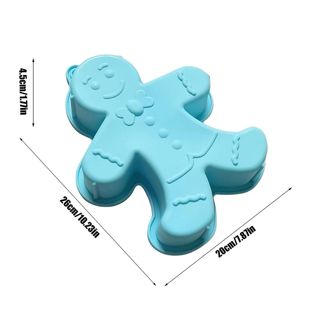 Christmas Gingerbread Man Candle Mold Cookie Chocolate Baking Cake Mould DIY Christmas Atmosphere Scented Candle Silicone Mold