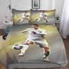 Football star bed sheet set, suitable for adult fans, microfiber down duvet cover, zippered pillowcase, 3D printed pattern