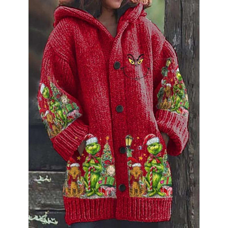 S-5XL for 2025 New 3D Printed Autumn and Winter Jacket Thickened Hooded Cardigan Sweater