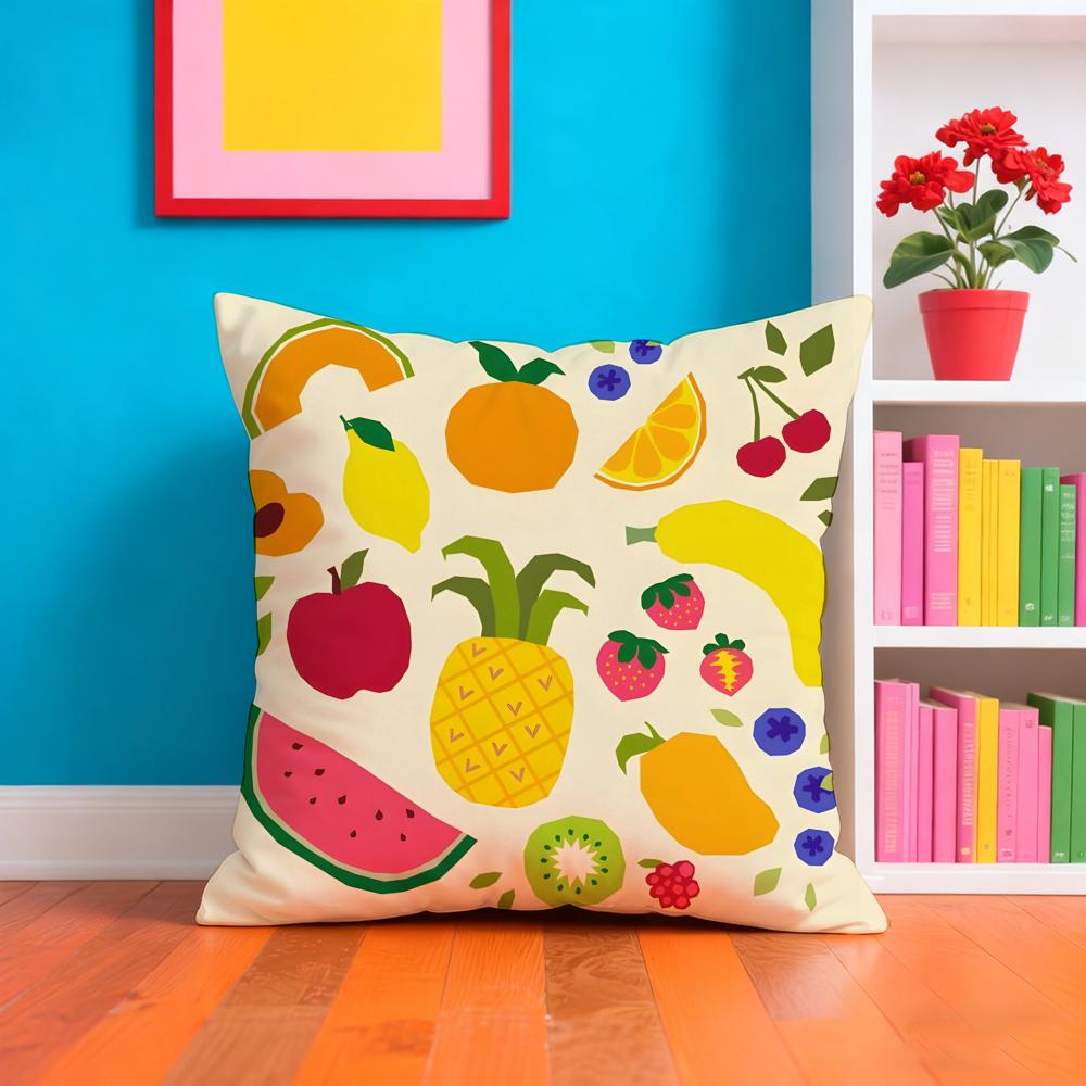 Fresh Fruit And Digital Printing Pillow Case Pillow Case Plush Fabric Soft Double Sided Print Home Sofa High Quality Cushion
