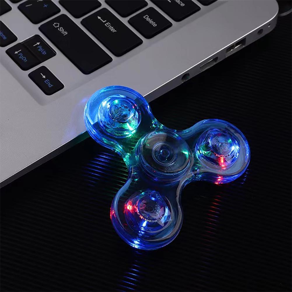 

Кришталево світлодіодне світло Fidget Spinner Hand Top Spinners Glow in Dark EDC Stress Relief Toys Kids Adult Anti Stres Fidget Toys синій