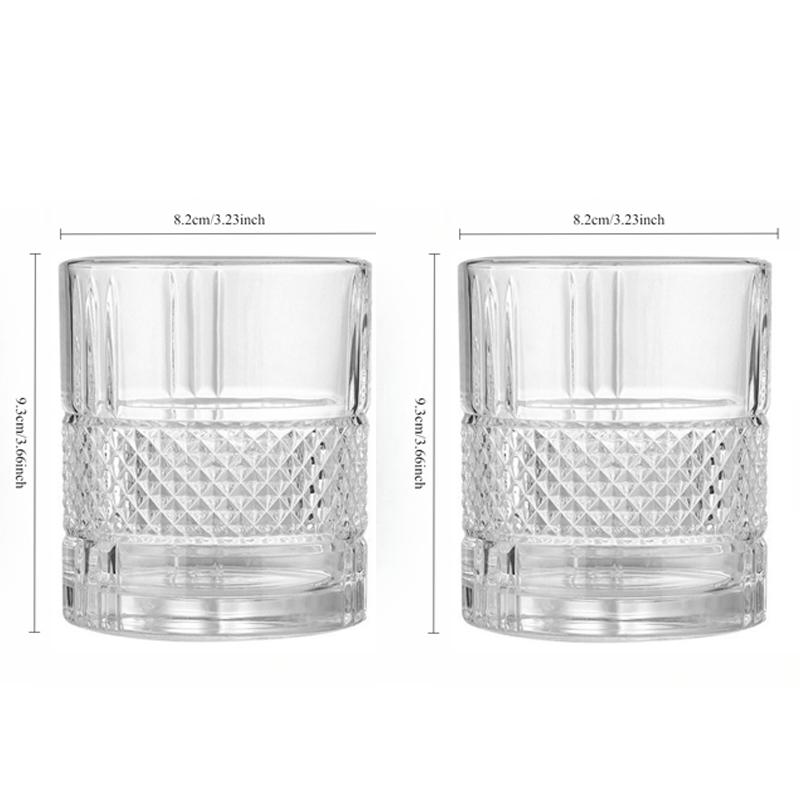 

2pcs Creative Carved Wine Glass Fashionable Whiskey Glass Bar Luxury Cocktail Glass Transparent Water Bottle Juice Beverage Mugs 2pcs