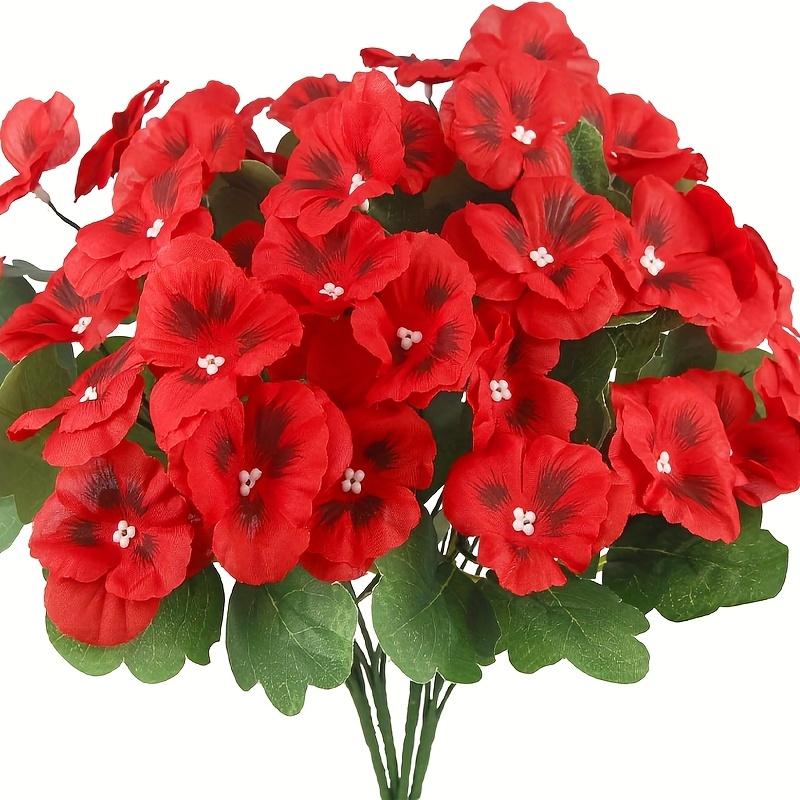 

6 шт. искусственных цветов анютины глазки, устойчивых к ультрафиолетовому излучению, для наружного декора – яркие цветы для украшения сада, крыльца, патио и оконного ящика, садовое украшение 6pcs красный