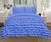 Luxora 3PC Egyptian Cotton 600TC Duvet Set with Asymmetric Half Ruffle Charm - Multi Sizes & Colors (1 Duvet Cover & 2 Pillow Shams)