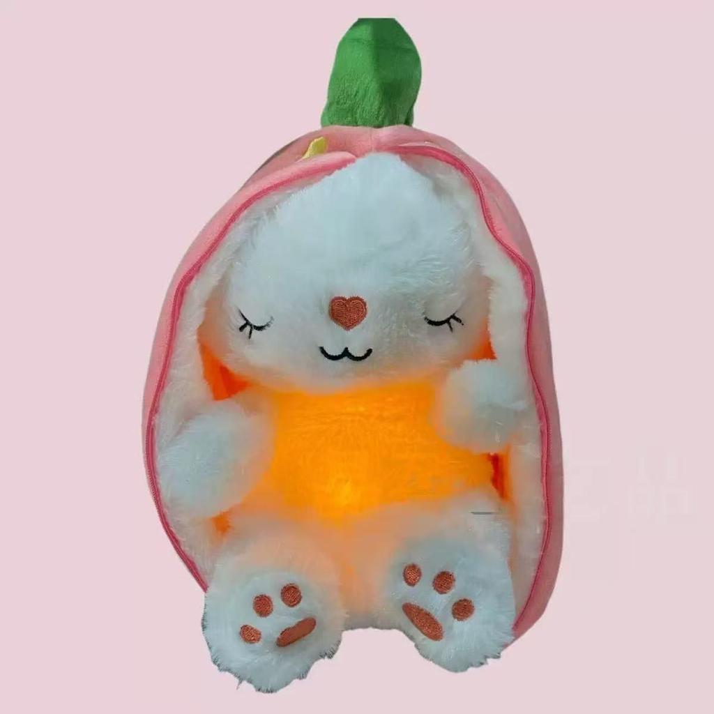 Luminous Strawberry & Radish Rabbit Soothing Plush Toy