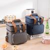 13L Expandable Food Bag with Side Pockets Portable Insulation Handbag Dual Compartments Insulated Lunch Bag for Camping Picnic