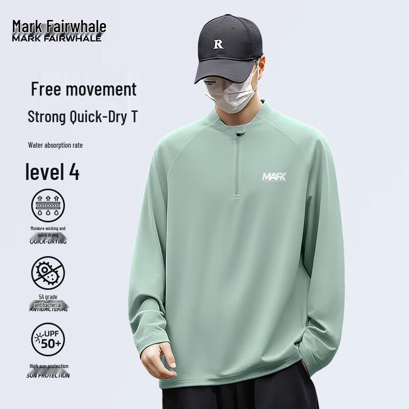

Mark Fairwhale Men s Outdoor Half-Zip Long Sleeve Sports T-shirt 3XL