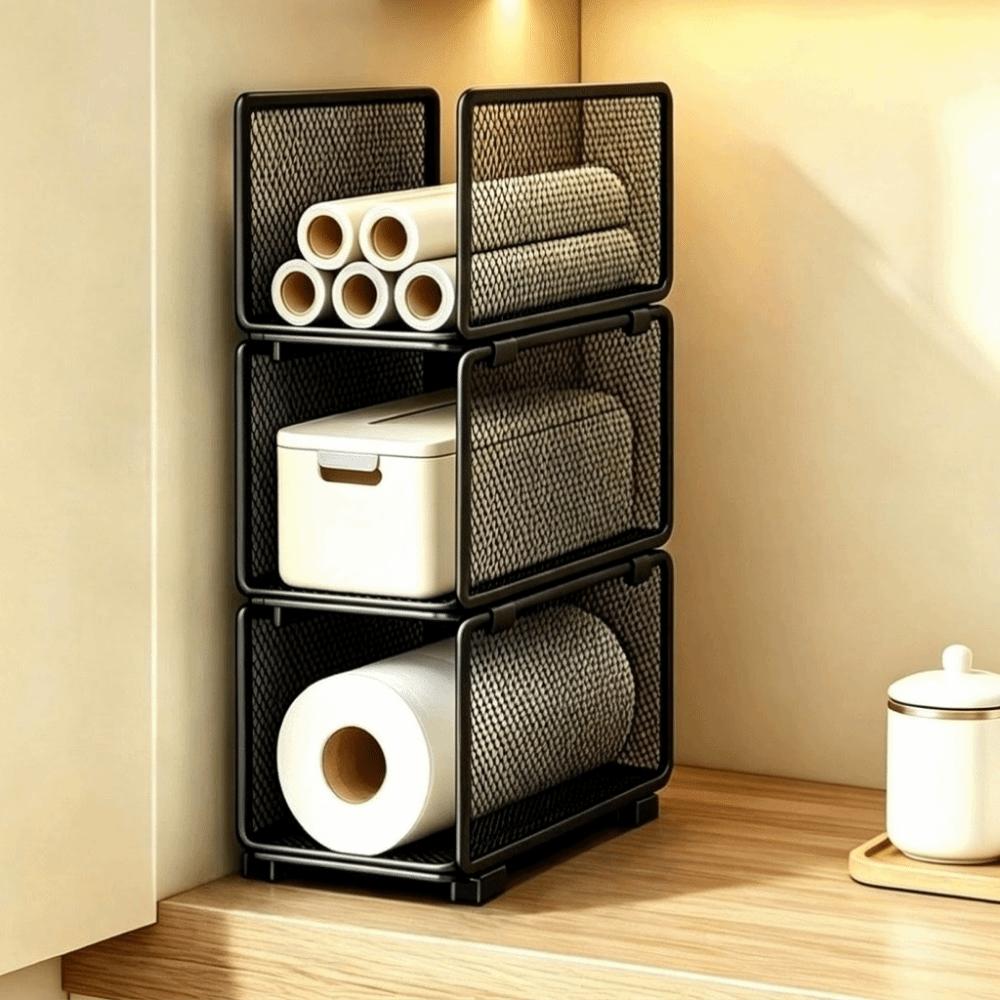 Multi-Layer Plastic Wrap Storage Rack Large Capacity Vertical Storage Rack for Kitchen