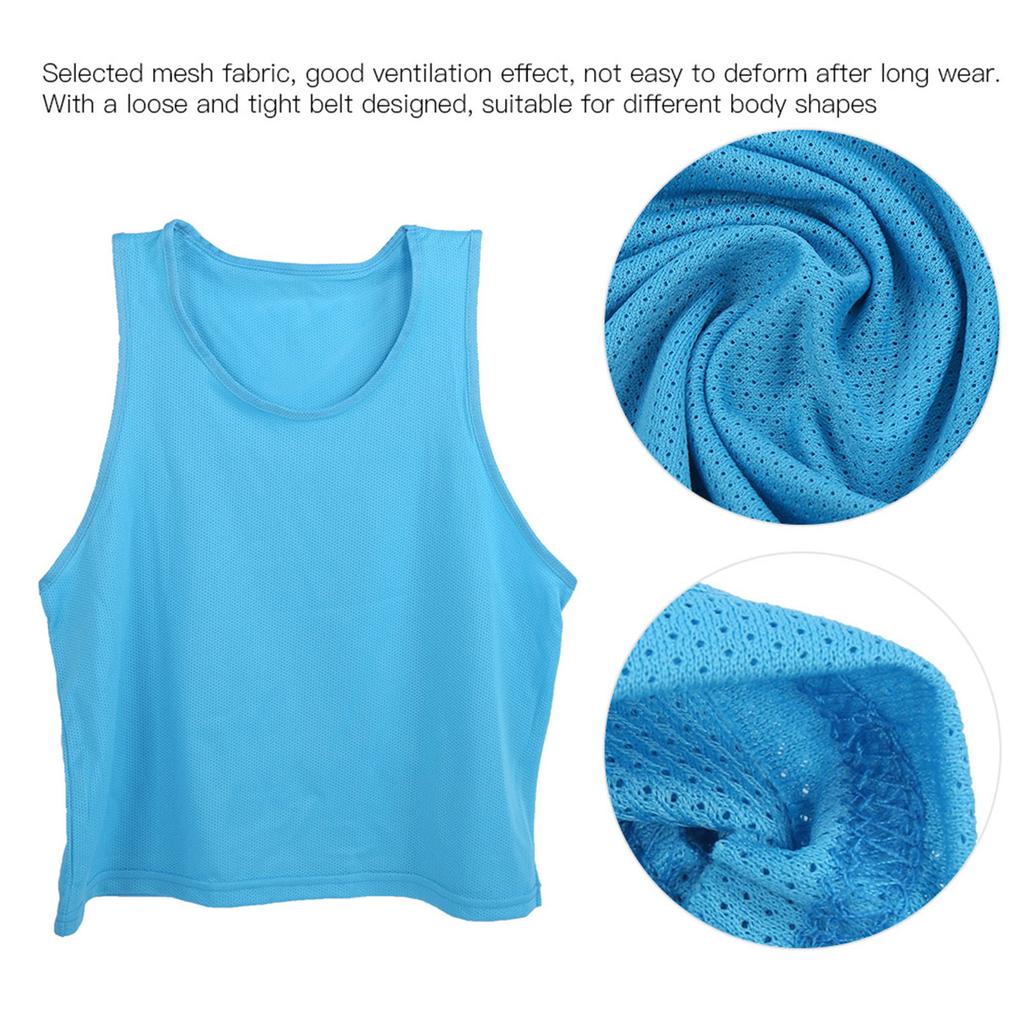12pcs Kid Training Vest Breathable Mesh Team Practice Pinnies Free Size for Soccer Basketball Outdoor Sports