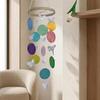 Wind Chime for Outside Ocean Theme Hanging Butterfly Windchime with Round Shells for Patio Garden Decor Gifts for Women Mom Wife