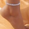 Waterproof stainless steel anklet, tennis anklet, women's heart-shaped butterfly anklet, women's summer beach foot jewelry