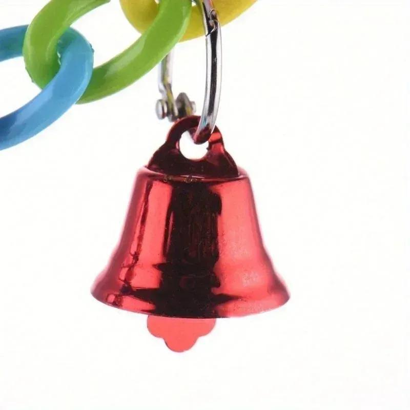 Parrot Toys Bird Suspension Bridge Bird Cage Swing Toy With Bell Pet Supplies Random Color