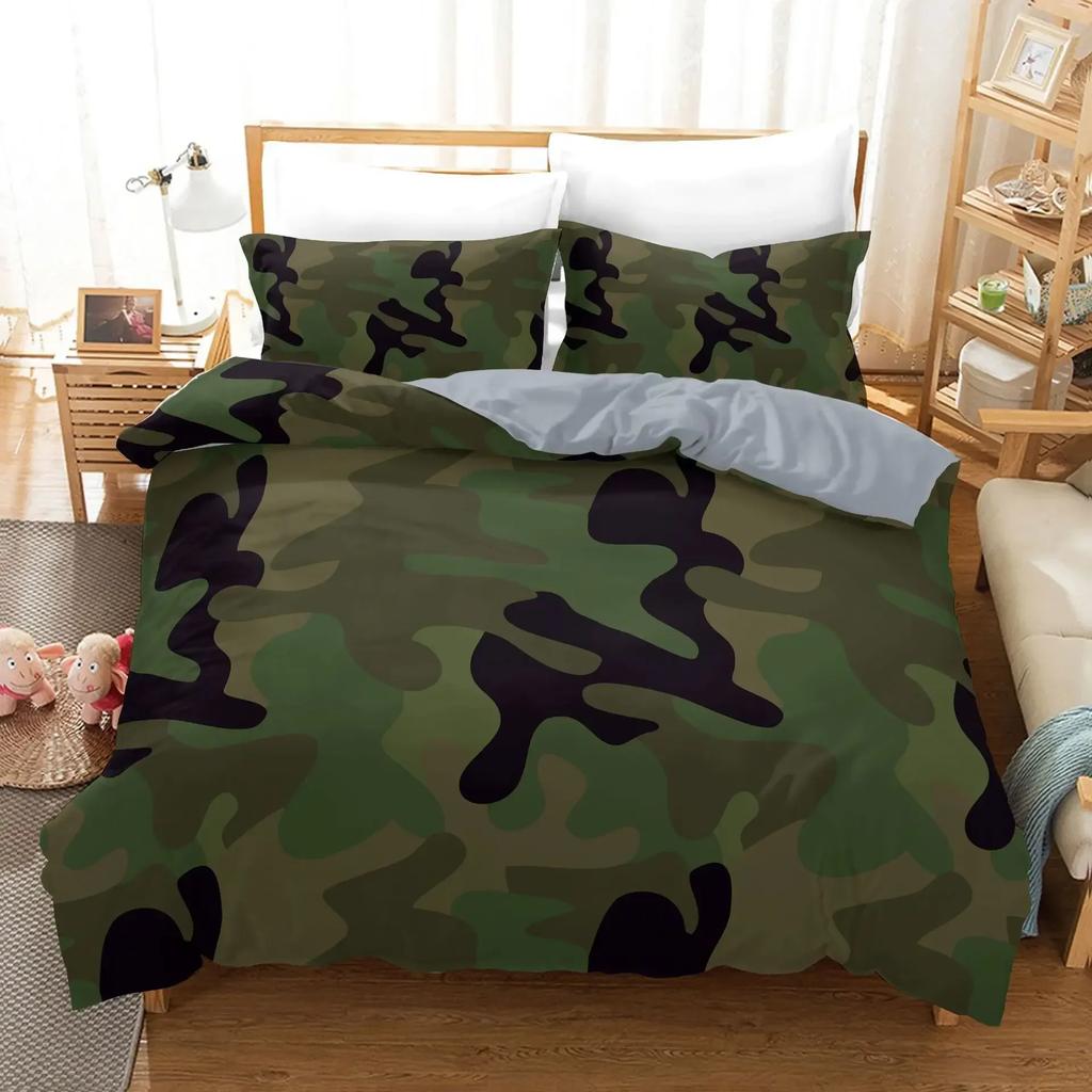 Camo Tarnmuster Konzept Tarnung Bequem Bettbezug Kissenbezug Bettwäscheset Kinderzimmer Dekoration Heimtextil