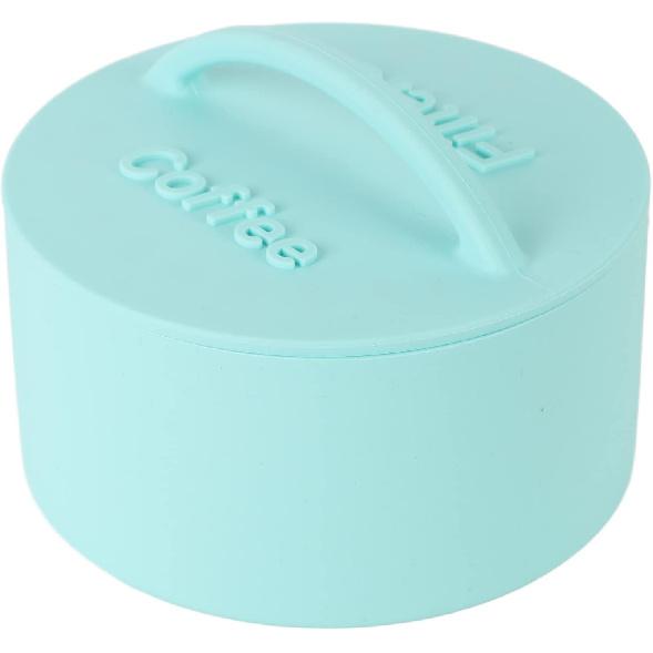 Coffee Filter Holder Reusable Coffee Filter Storage Container with Lid Coffee Basket Used for Family Coffee Counter (Mint Green)