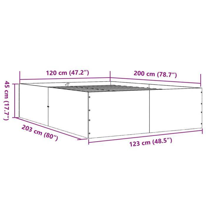 VidaXL Black Bed Frames 120x200 Cm Engineered Wood, Bedroom Furniture, Bed Base, Panel Bed, Bed, Bed 3280931