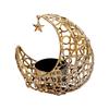 Moon Candle Holder Hollow Metal Candle Holder Candle Desktop Stand Ornament less