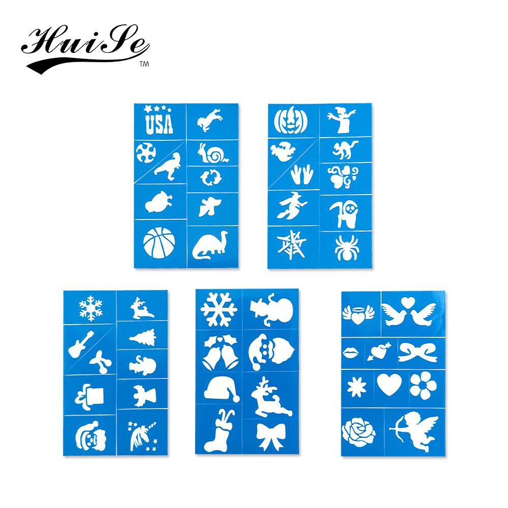 Body Paint Stencils Multi-Color Reusable Drawing Template Spray Painting Stencil Kit
