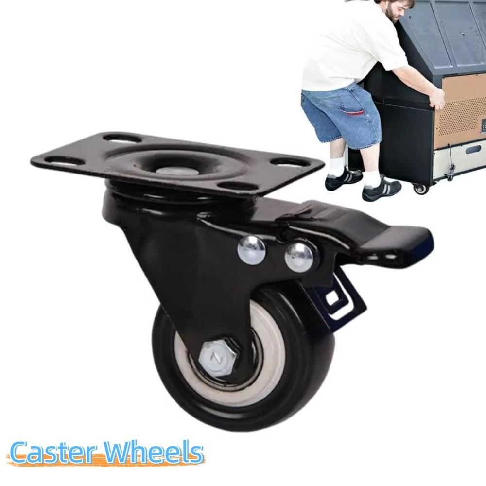 4PCS 360° Rotation Rubber Wheels Mute Industrial Casters Universal Swivel Plate Casters Shoe Rack