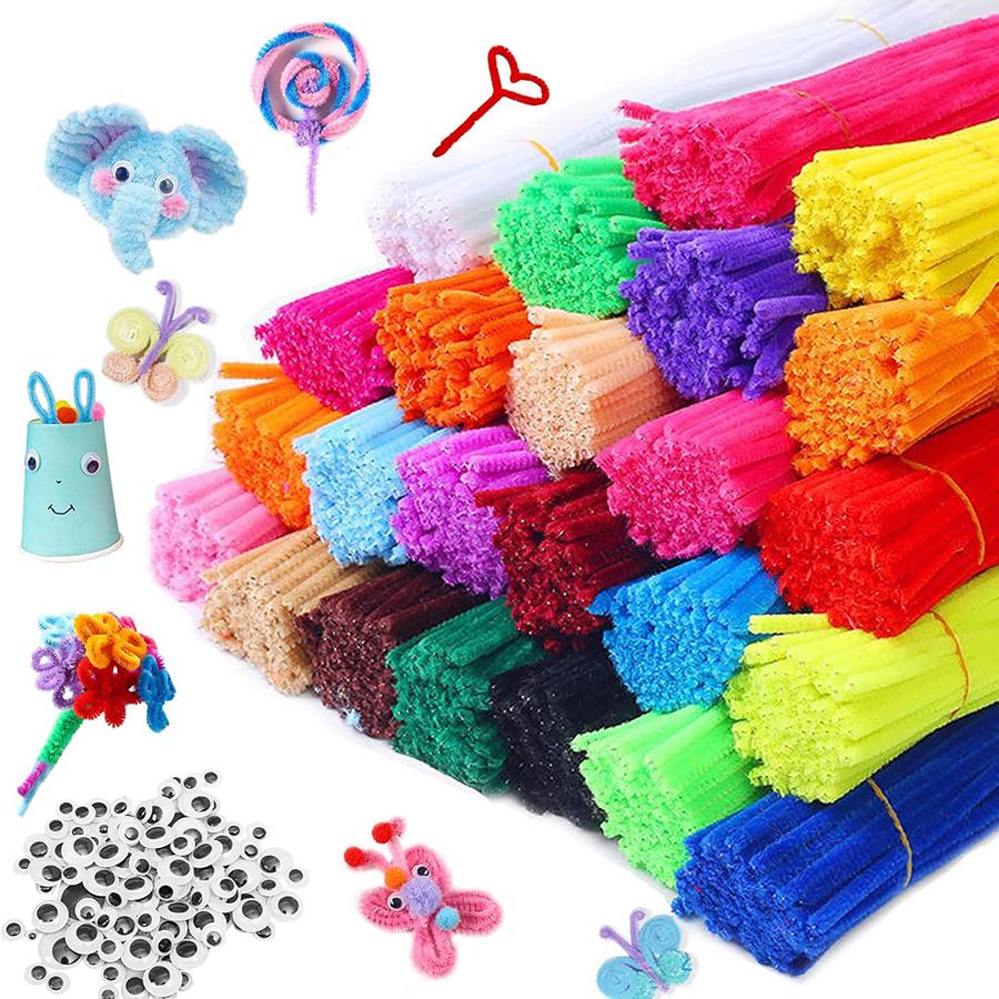 123pcs DIY Pipe Cleaners Set - Assorted Colors Flexible Chenille Stems for Craft Projects, Handmade Flower & Animal ZSY