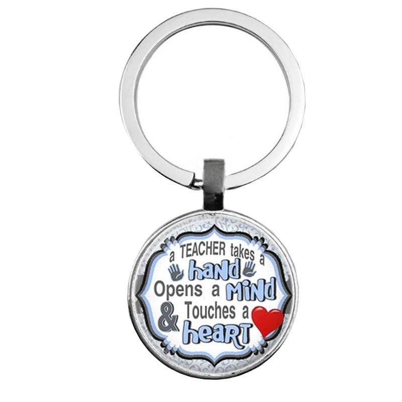 Keychain Accessories Pendant Floral Thanksgiving Text Good Friends Retro Personalized Keychain Gift Pendant