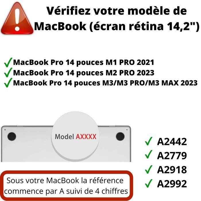 Coque pour MacBook Pro 14 - Phonillico - Transparent - Protection 360 - Rigide - Compatible M1 M2 M3