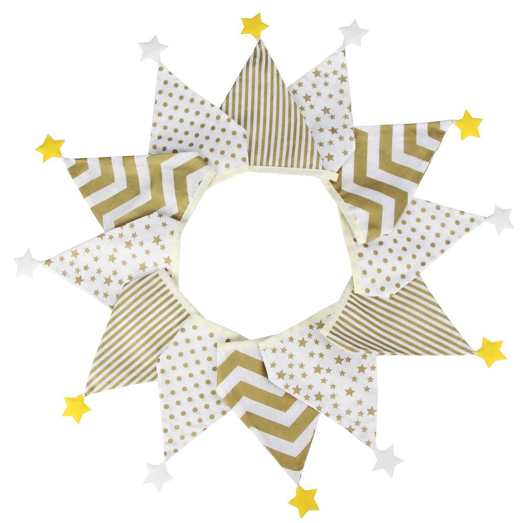 Nordic Star Cotton Triangle Flag Banner for Wedding or Kindergarten Decor