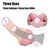 2 In 1 Realistic Pussy with Real Big Penis Enlarger Sleeve Vagina Anus Masturbation Sex Toys for Men Women Adult Erotic Supplies