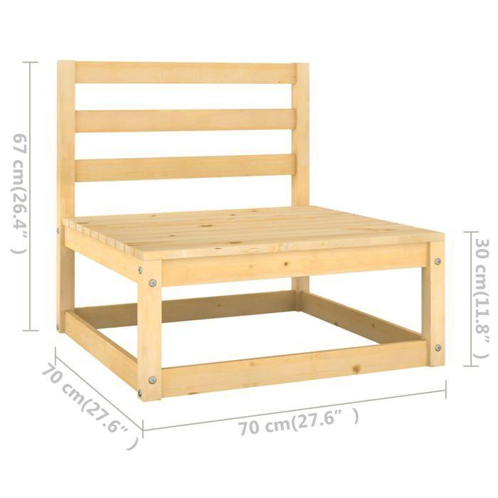 Garden Furniture Set - vidaXL - 2 Pcs - Solid Pine Wood - Comfortable Cushions - Modular