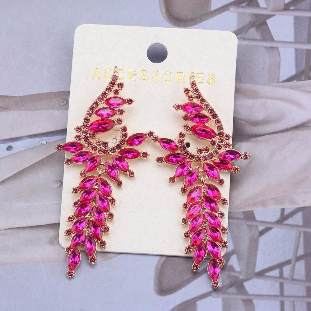 Tassel Geometric Za Colored Crystal Long Earrings Highquality And Fashionable Accessories