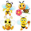 Cartoon Bee Holding Honey Car Sticker Vinyl Decal Waterproof Rear Window Motorcycle Camper Bumper Truck Laptop Decoration TM305