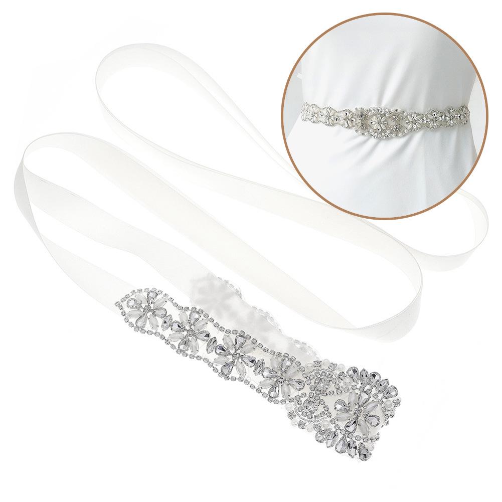Elegant Rhinestone Pearl Bridal Belt for Wedding & Evening Dresses