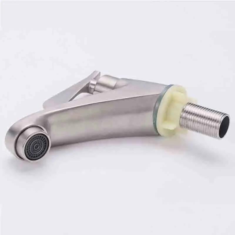 Bathroom Faucet 304 Stainless Steel Wash Basin Faucet Quick Open Single Cold Water Toilet Corrosion Resistance