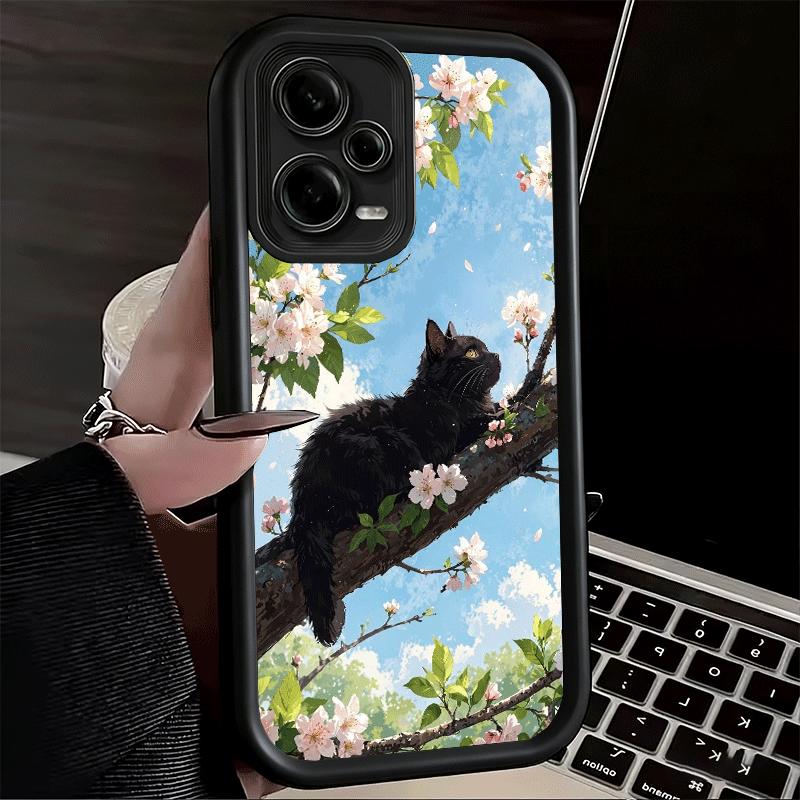 Phone Case for Xiaomi Redmi Note 15 14 13 Pro Plus Black Cat Aesthetic Pattern Shell 12S 11 11S 11T 5G 14S Soft Silicone Funda