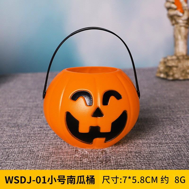Halloween Pumpkin Bucket Candy Bucket Pumpkins Basket Snack Candy Tote Party Trick or Treat Props Halloweens Decoration Supplies