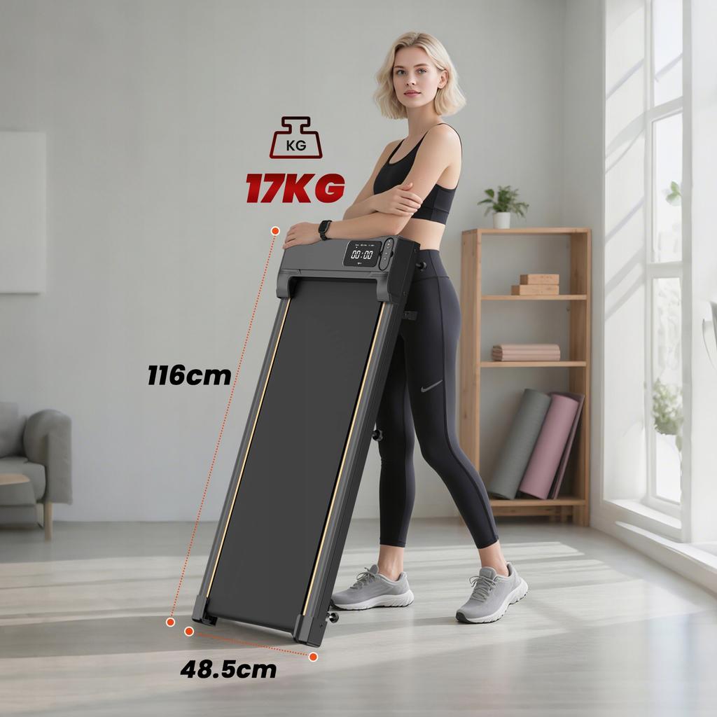 BIEŻNIA DOMOWA ELEKTRYCZNA KT-B2 Treadmill Walkingpad 120kg 15° Z LED Pilot