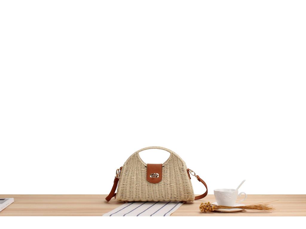 Women's Trendy Paper Rope Woven Crossbody Bag
