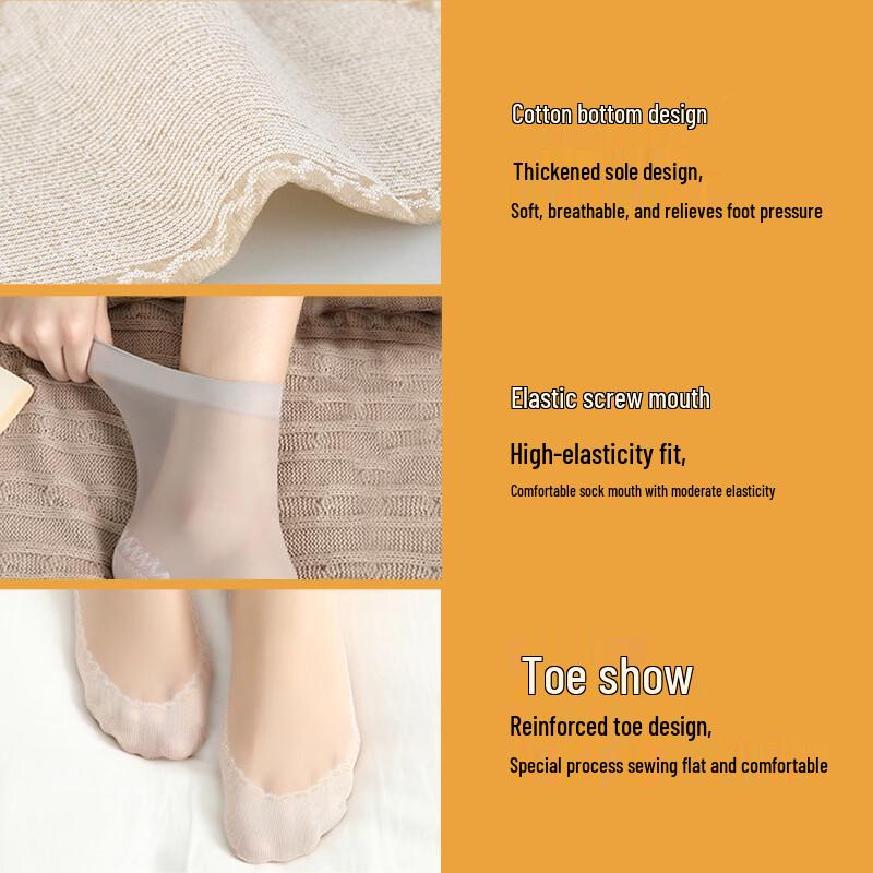 LangSha Cotton Sole Sheer Ankle Socks