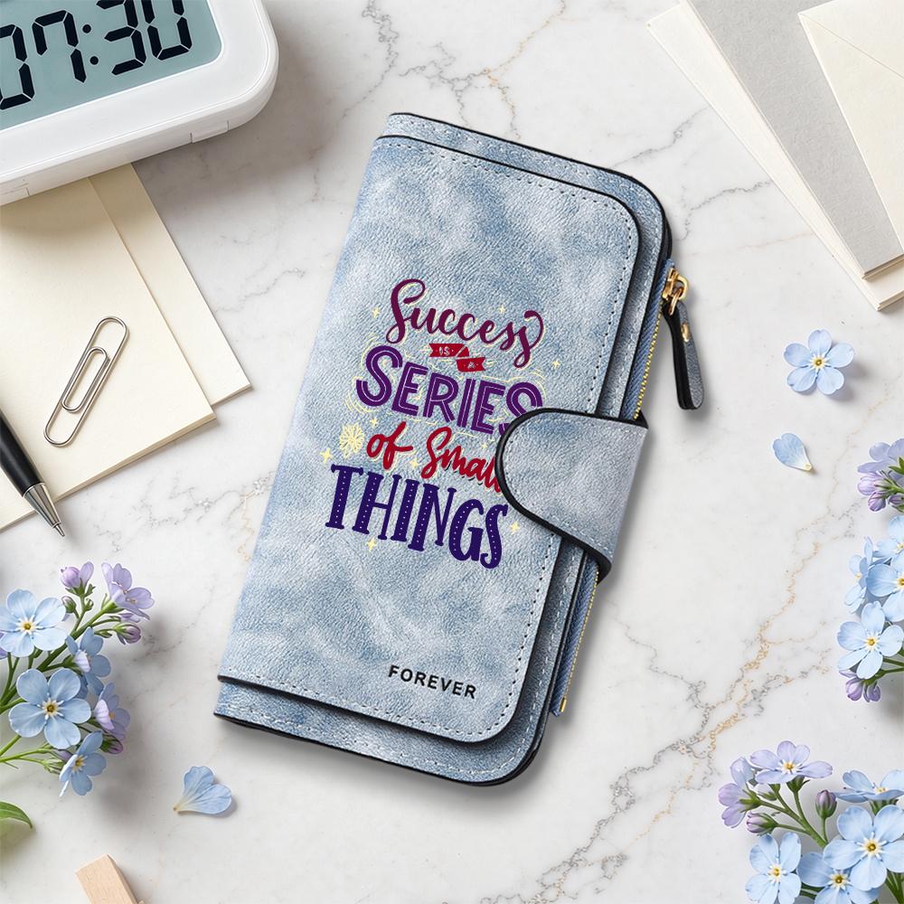 Inspirational Lettering Fashion Long Wallet Multi Card Slot Portable Purse