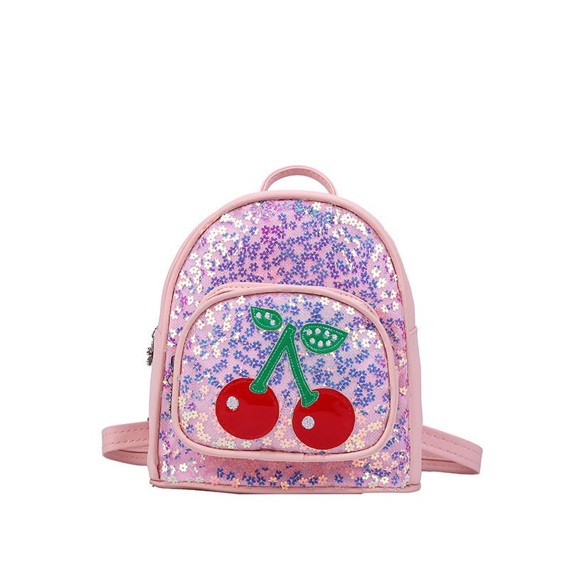 Cute And Stylish Cherry Design Pu Leather Backpack For Girls With Breathable Durable Features