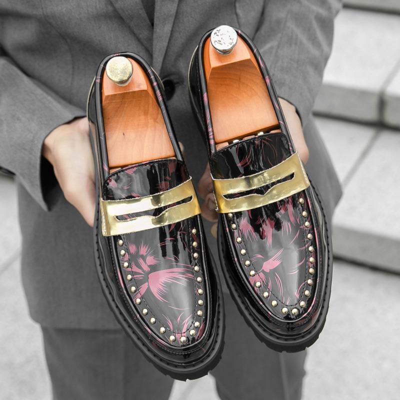 White Luxury Man Dress Shoes Size 38-46 Glitter Leather Casual Shoes Men Low-heel Wedding Shoes for Men zapatos de vestir hombre