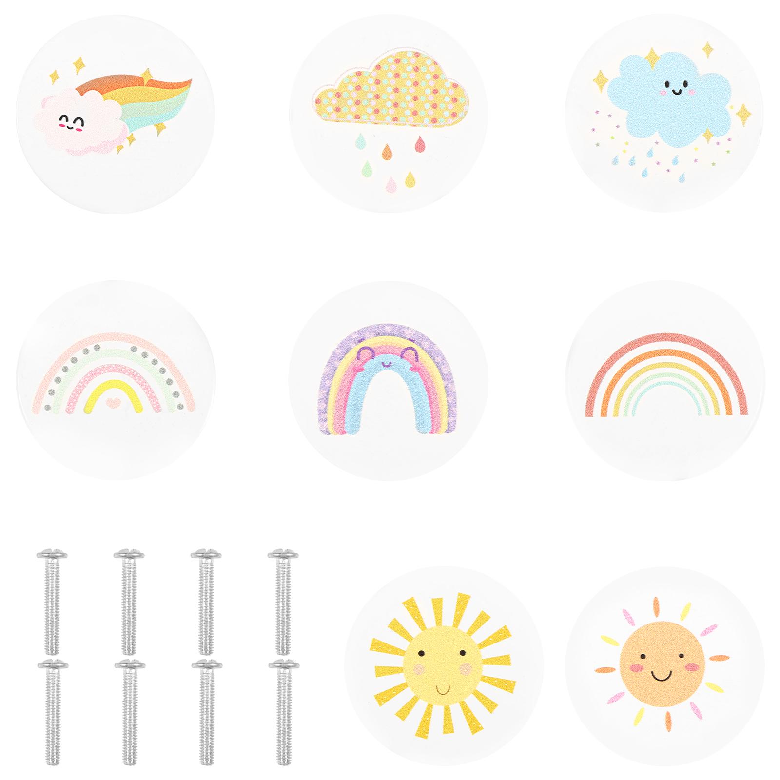 

8 шт. Ручка для ящика Милая ручка-кнопка с одним отверстием для двери Круглая для кухонного шкафа, двери гардероба, комода, для мебельных ручек