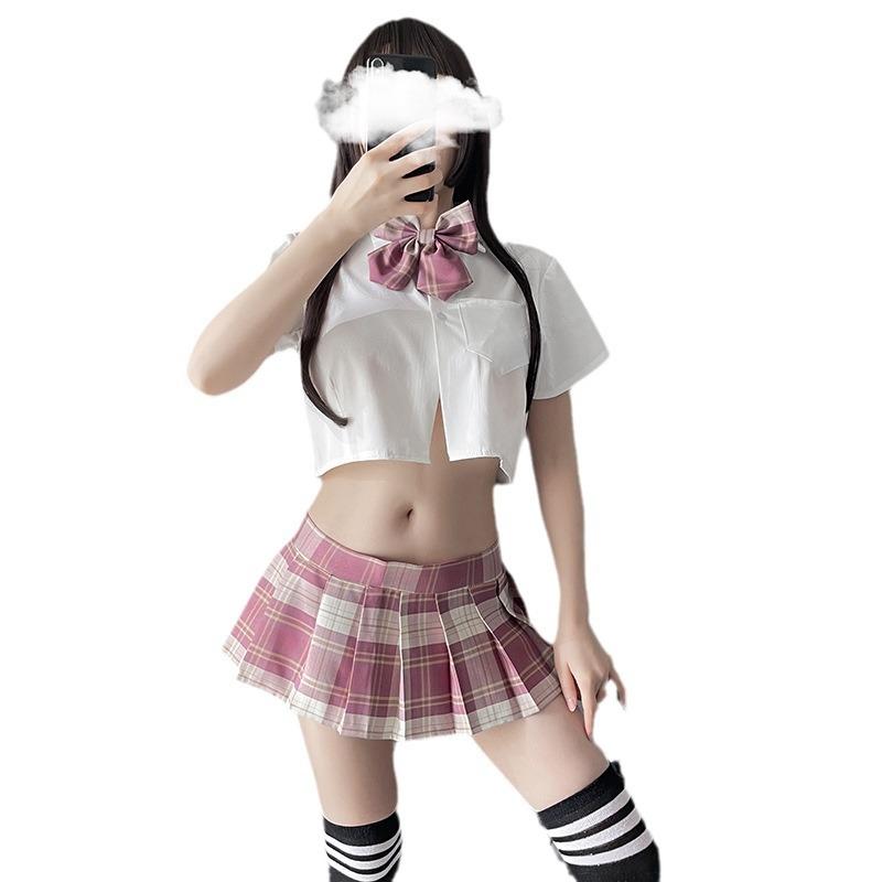 Sexy Sexy Student Dress Jk Uniform Pleated Skirt Seduction Cute Plaid Suit Sailor Role Performance