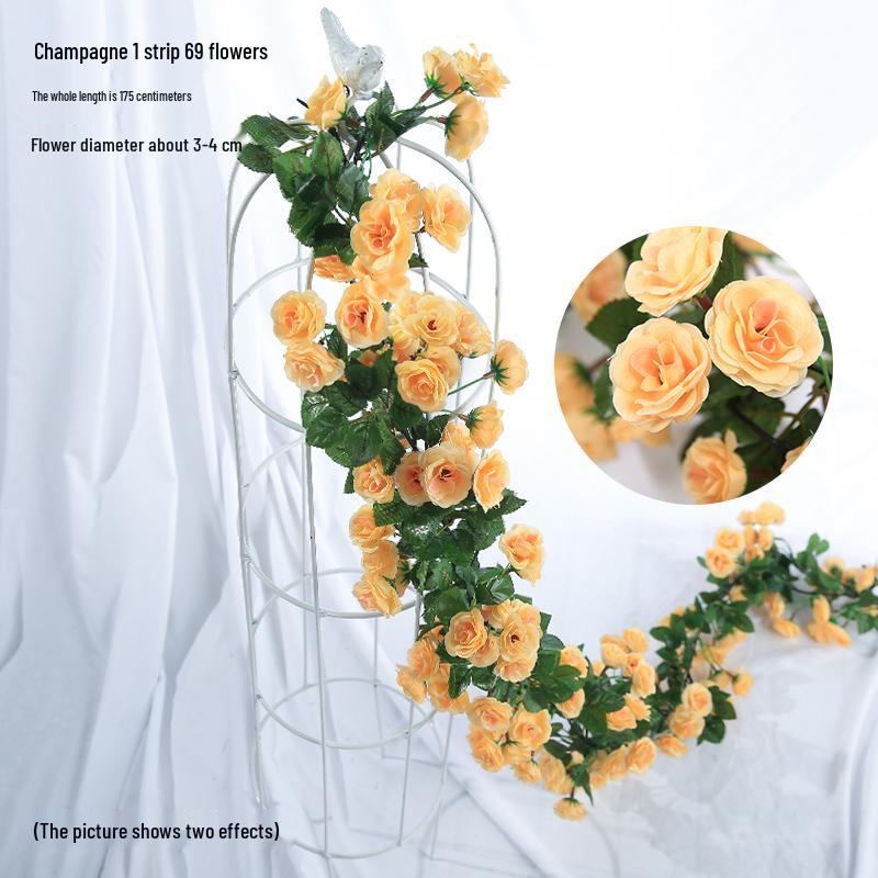 Artificial Rose Vine for Air Conditioning Pipe and Staircase Decoration