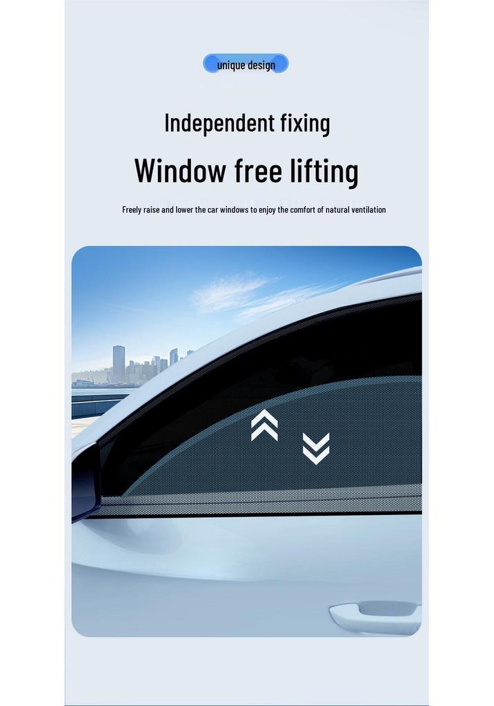 Car Window Sunshade & Anti-Mosquito Mesh Curtain for Privacy and Insect Protection
