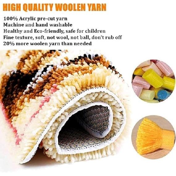 

Generic Highland Cow & Sunflowers Latch Hook Kits Rug DIY Cushion Tapestry Making Crochet Hook Mat Making Kits Color Preprinted Pattern Canvas DIY